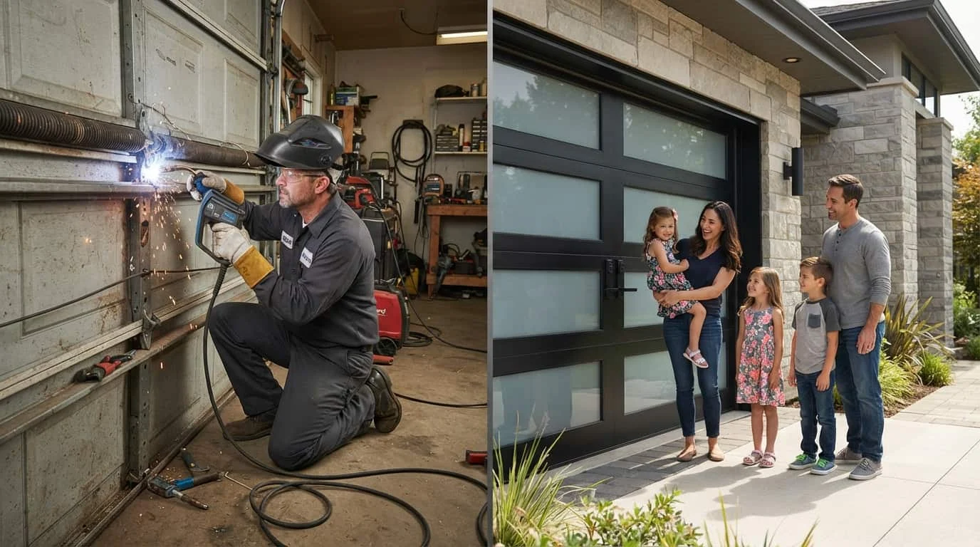 garage door repair vs replacement